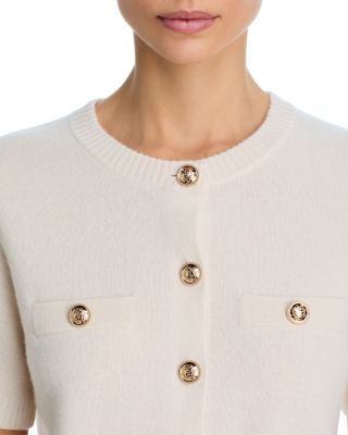 100% Cashmere Crewneck Cardigan Sweater - Exclusive