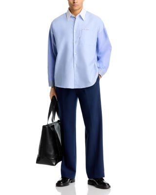 Contrast Collar Boxy Fit Casual Button Down Shirt