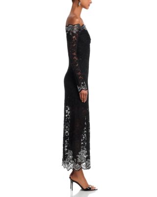 Embellished Lace Maxi Dress
