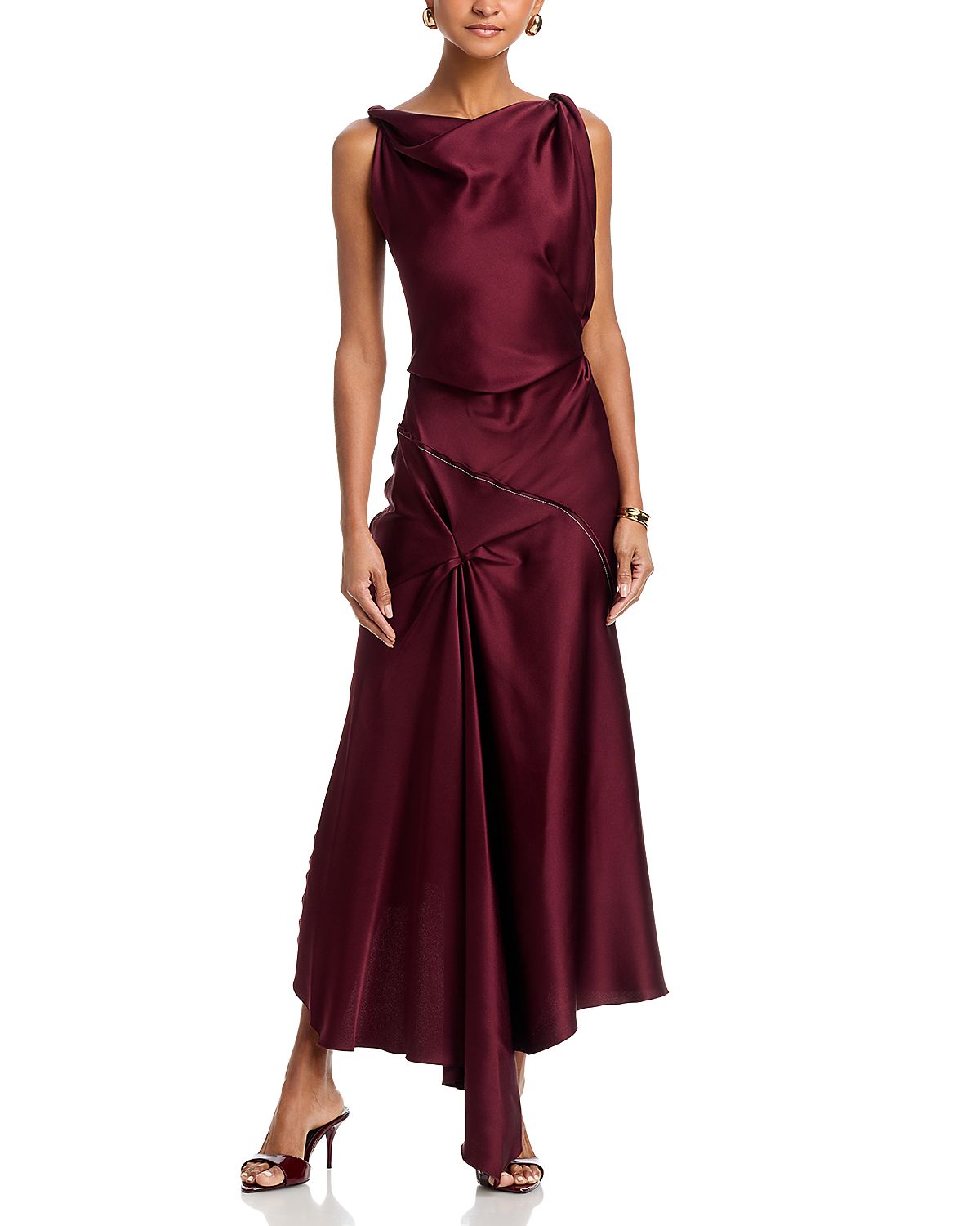 Victoria Beckham Asymmetric Draped Midi Dress