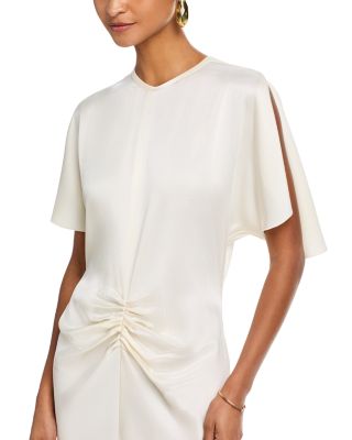 Gathered Waist Floor Length Dress