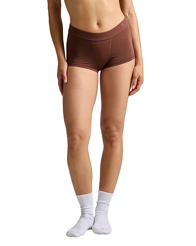 Woxer Silky Modal Luxe Bold Boyshorts In Brown