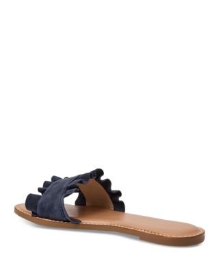 Women's Rozette Ruffle Slides