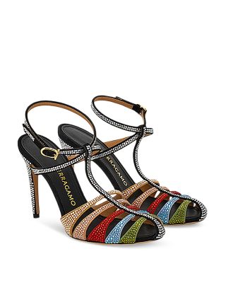 Women's Crystal Cage Stiletto Sandals