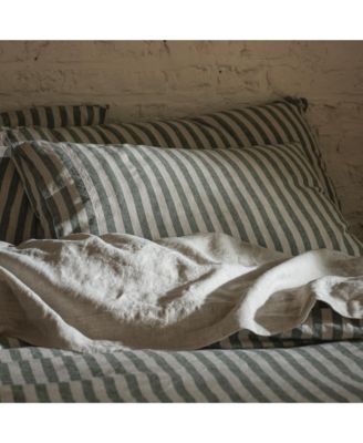Pembroke Stripe Linen Blend Flat Sheet, Twin