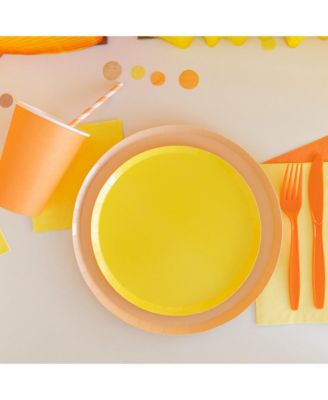  Solid Shade Colors,  Paper Party Dessert Plates, Set of 8