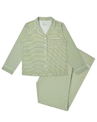 Evergreen Stripe Bamboo Pajama Set
