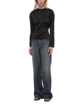 Silk Draped Scarf Top