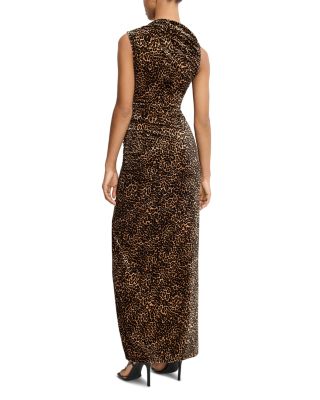 High Neck Velvet Maxi Dress