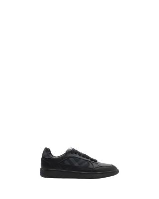  Men's Leather and Check Terrace Sneakers