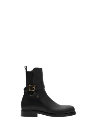  Check Leather Ledger Jodphur Boots