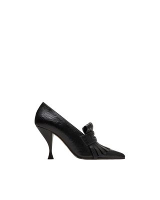 Women&#39;s Embossed Cameo Fringe Pumps