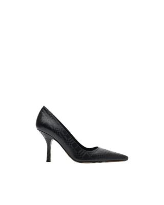 Women&#39;s Check Leather Dame High Pumps