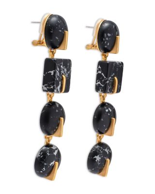 Laguna Multicolor Stone Clip On Linear Drop Earrings