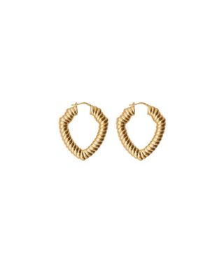 Large Shield Twisted Hoop Earrings
