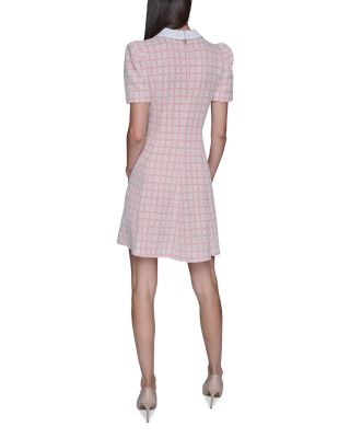 Short Puff Sleeve Tweed Dress