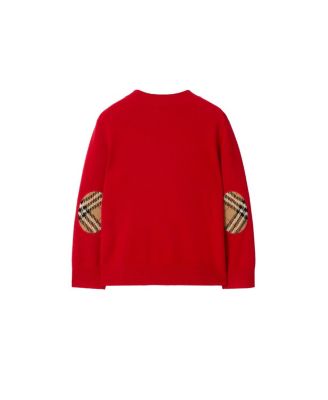 Unisex Check Patch Wool Cashmere Sweater