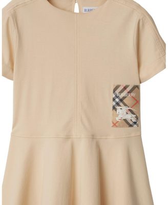  Girls' Check Label Cotton Dress - Little Kid, Big Kid