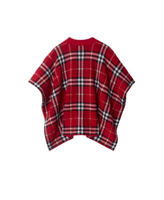 Girls' Check Wool Cape - Big kid