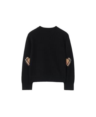  Unisex Check Patch Wool Cashmere Cardigan