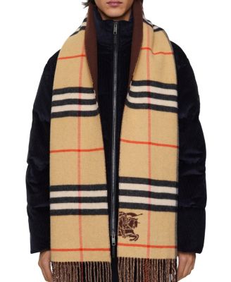 Wide Reversible Check Cashmere Scarf