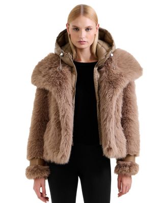 Chloe Faux Fur Jacket with Removable Puffer Hood