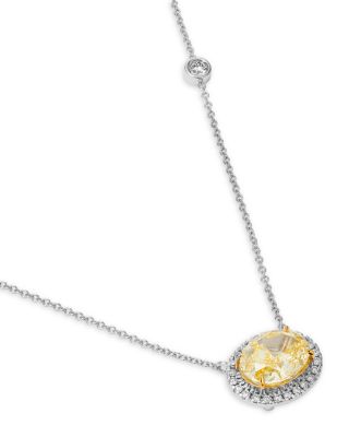 Luxe Collection Certified Lab Grown Diamond Pendant Necklace in 14K White & Yellow Gold, 2.23 tcw