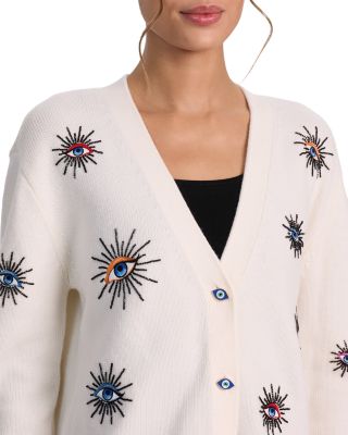 Bradley Short Embellished Merino Wool Cardigan Sweater