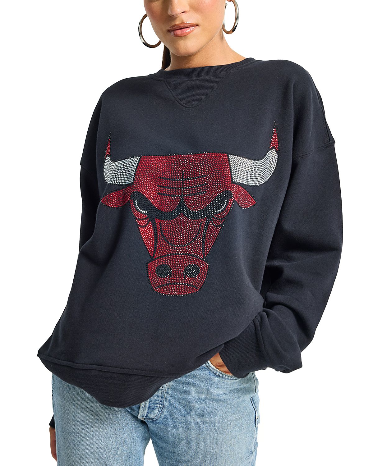 Terez Chicago Bulls Rhinestone Crewneck Sweatshirt