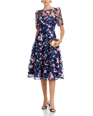 Floral Elbow Sleeve Short Dress