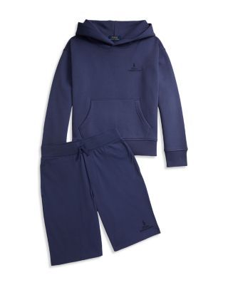 Big Fit Logo Fleece Hoodie & Cotton Jersey Short Set - Big Kid
