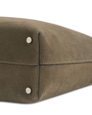 Bevel Medium Corded Suede Shoulder Bag 