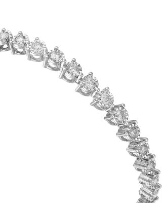 Diamond Prong Set Tennis Bracelet in 14K White Gold, 3.0 tcw