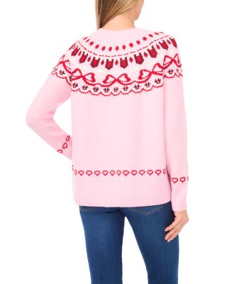 Bow Fair Isle Raglan Sleeve Sweater