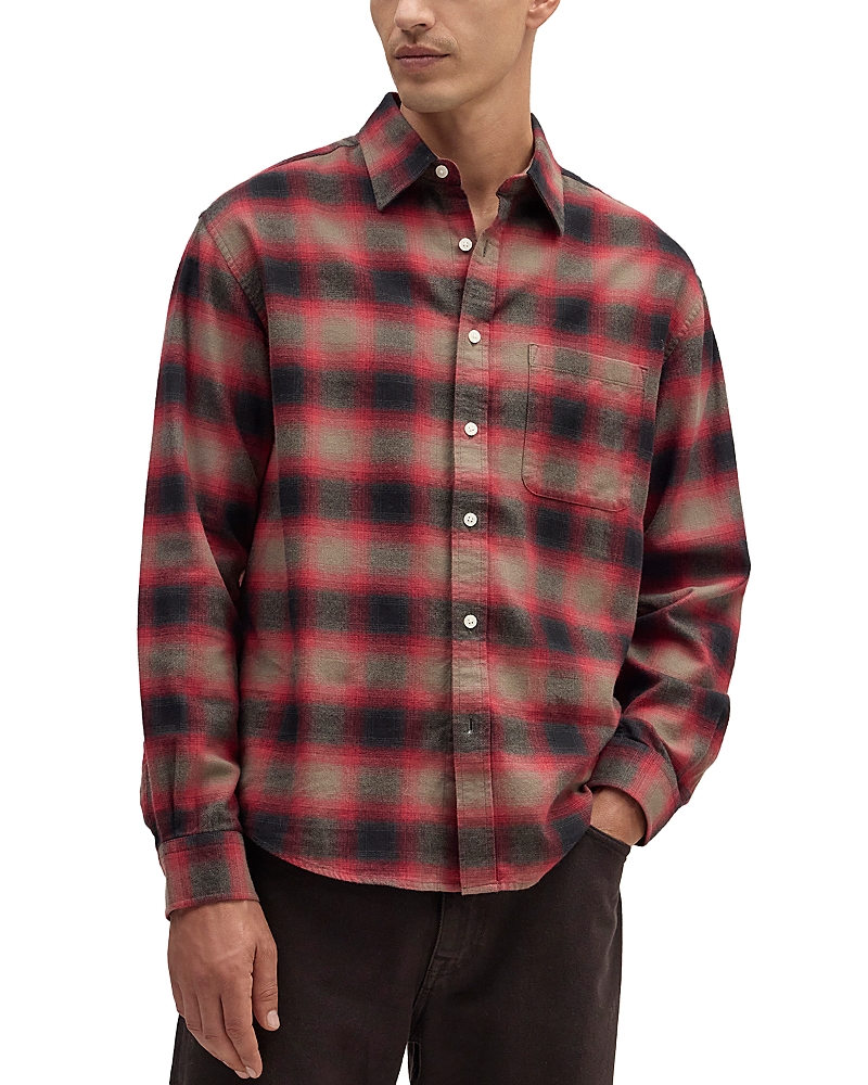 NN07 Deon Long Sleeve Button Front Flannel Shirt