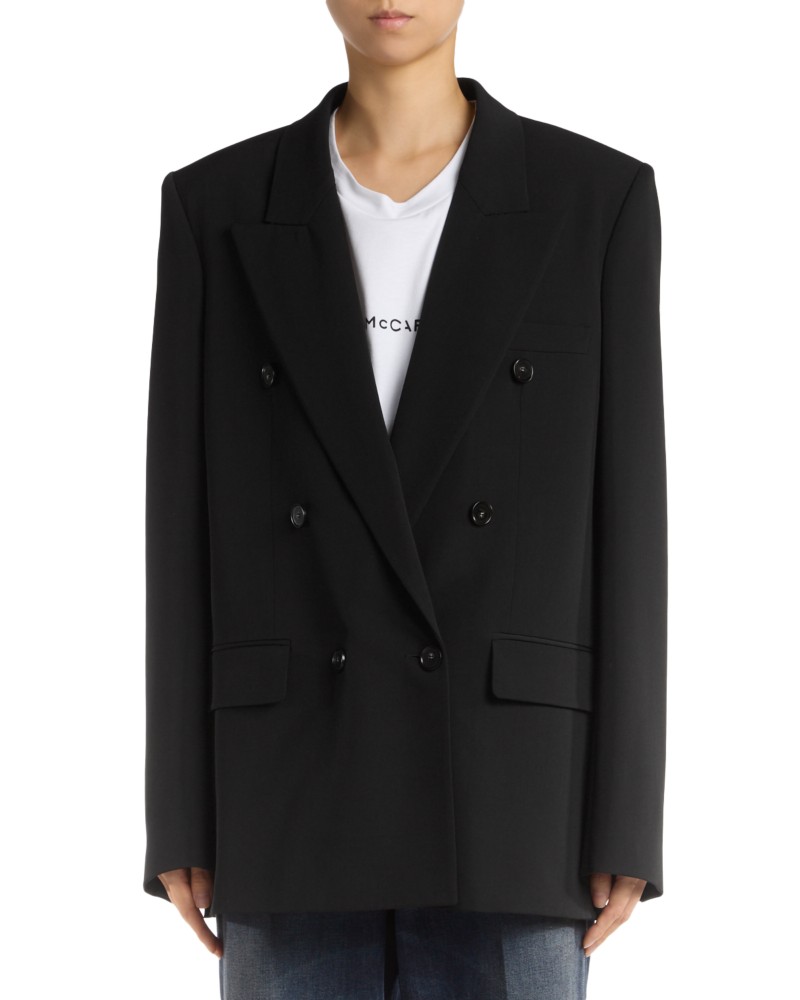 Stella McCartney Double Breasted Boyfriend Jacket in Black