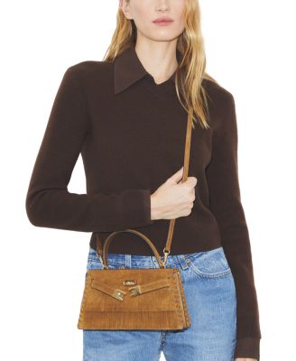Lee Radziwill Petite Fringed Suede Top Handle Bag