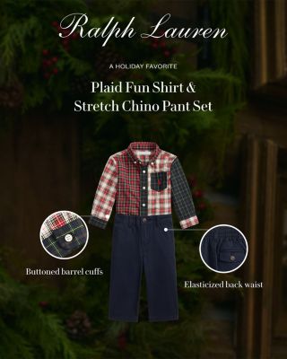 Boys' Plaid Fun Shirt & Stretch Chino Pant Set - Baby