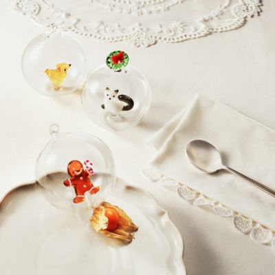 Gingerbread Candy Cane Glass Ornament