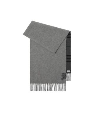 Wide Reversible Check Cashmere Scarf