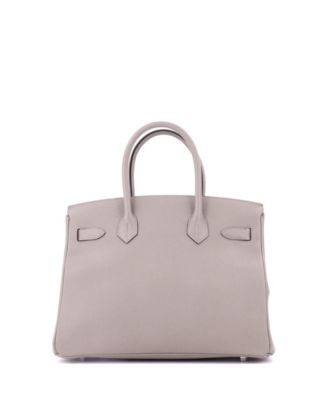 Birkin 30 Handbag Grey Epsom with Palladium Hardware