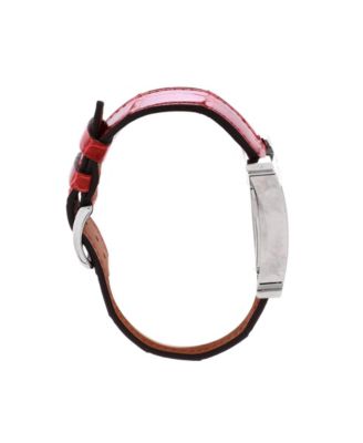 Heure H Automatic Watch in Stainless Steel and Alligator with Diamond Bezel 26mm