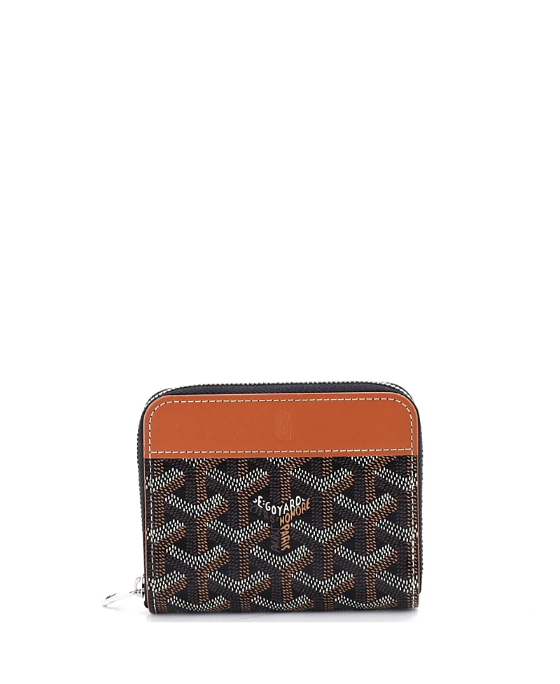 Pre-owned Pre-owned Goyard Goyard Pm Matignon Zip Wallet Coated Canvas With Leather In Brown