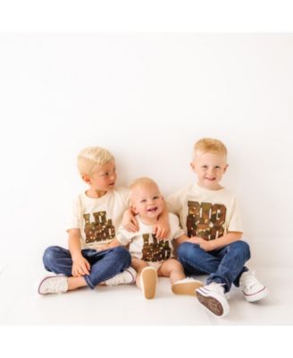 Boys' Lil Bro Camo Patch Short Sleeve Romper - Baby