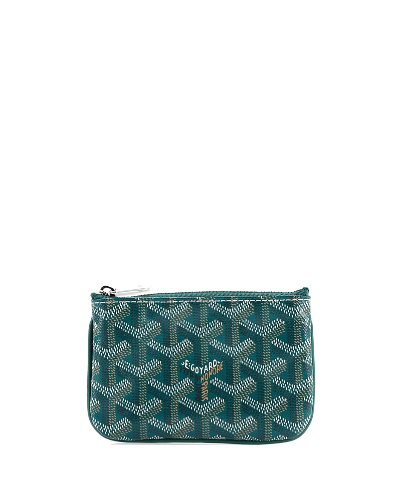 Pre-owned Pre-owned Goyard Goyard Nano Senat Zip Key Pouch Coated Canvas In Green