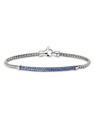 Sterling Silver JH Essentials Blue Sapphire Pav&eacute; Link Bracelet