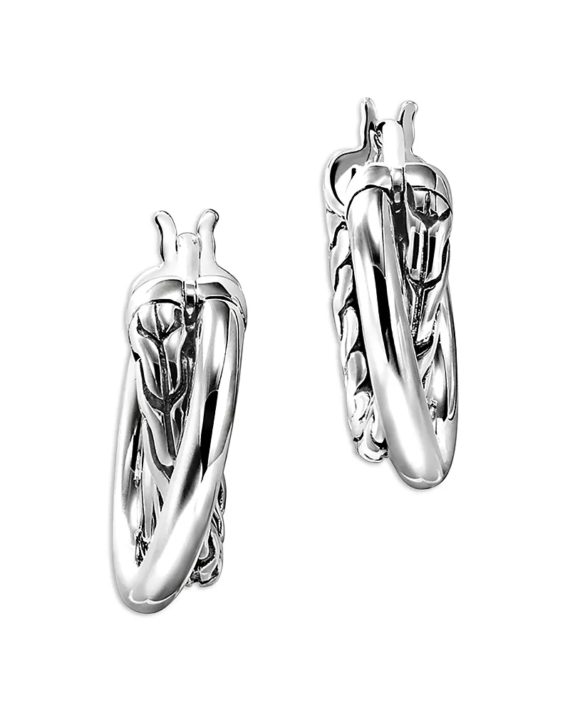 John Hardy Sterling Silver Jh Essentials Crossover Hoop Earrings
