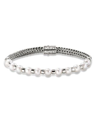 Sterling Silver JH Essentials Cultured Freshwater Pearl Chain Bracelet