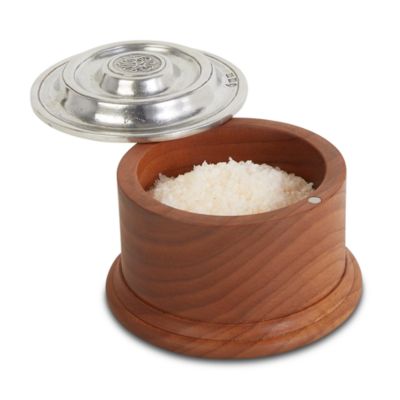 Wood and Pewter Salt Cellar