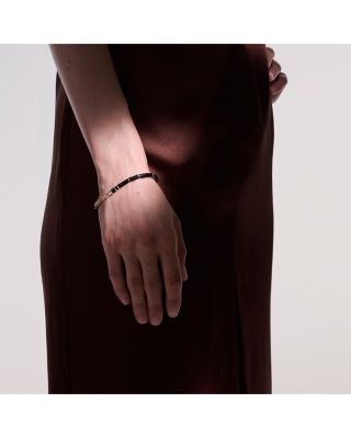 14K Yellow Gold Heishi Onyx Bracelet